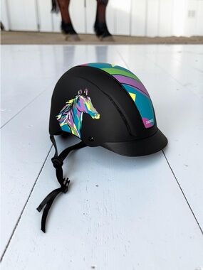 Trowel Spirit Pop Art Pony Equestrian Horse Riding Helmet with Box Size Small
